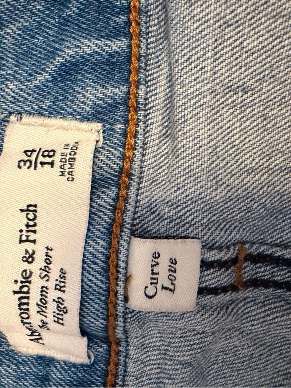 Abercrombie & Fitch Light Blue High-Rise Denim Shorts - Picture 3 of 5